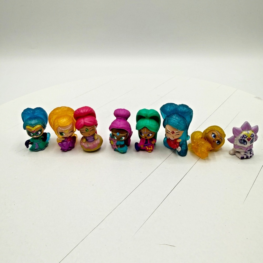 Shimmer & Shine Teenie Genies Lot Of 8 Mini Figures inc Nahal the Tiger Pet